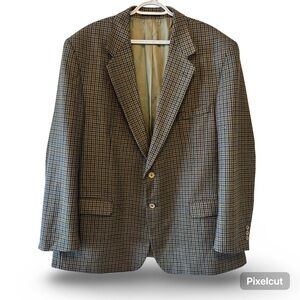 90s Hyde Park Lambswool Houndstooth Blazer - Size 50 XL, Made in Canada